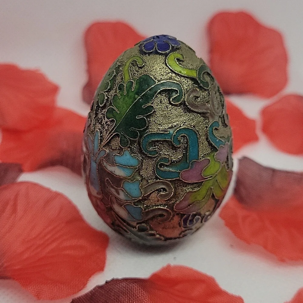 Vintage Chinese cloisonne egg ornament - Picture 1 of 4